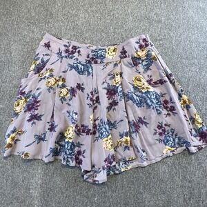 Free‎ People Floral Flowy Micro Mini Skort Shorts Size 12